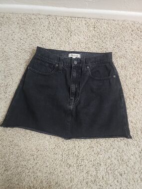 Madewell Black Denim A-Line Mini Skirt Size 27